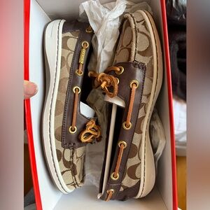 Women’s Coach Signature Moccasins/Boat Shoes